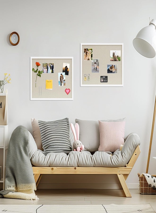 DAHAPYBOO Cork Board with Linen White,Bulletin Board 23"x17" Hanging Corkboards for Office Home School Message Board or Vision Board Decoration. - Image 4